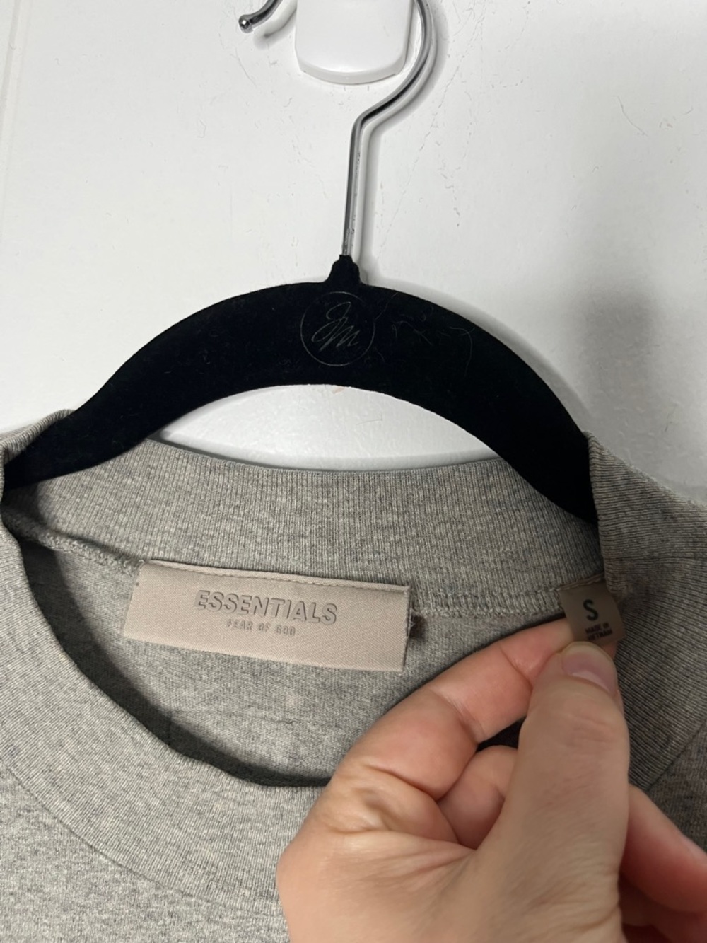 ESSENTIALS Fear of God Men's Gray Logo Crewneck T-Shirt Size S - Picture 4 of 10